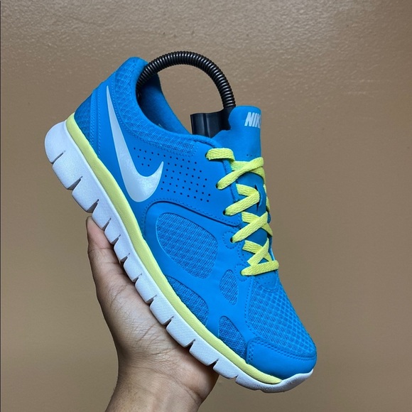 2012 Nike Flex Run Fitsole Turquoise Volt White Running Sneakers - Picture 6 of 16